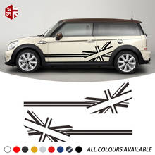 2 Pcs Union Jack Flag Style Car Door Side Stripes Sticker Body Decal For MINI Cooper S Clubman R55 One JCW  Accessories 2024 - buy cheap