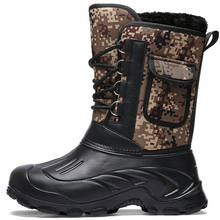 2020 New Camouflage Men Snow Boots Mid-Calf Boots Water Proof Fishing Boots Winter Shoes Winter Boots Plush Warm Mens Boots 2024 - buy cheap