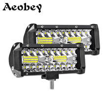 Aefique-barra de luz led de 7 polegadas, luz de trabalho, 120w, feixe de luz, para caminhonete offroad, 4x4, suv, atv 2024 - compre barato