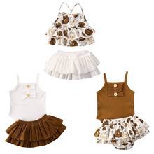 0-24M  Infant Baby Girl Sleeveless Sling Tops Romper+Tutu Skirt Dress Clothes Sunsuit 2024 - buy cheap