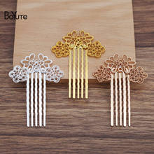 BoYuTe-peine de aleación de 25x44MM para el cabello, peine de flores huecas hecho a mano, accesorios para el cabello para bodas, 10 unids/lote 2024 - compra barato