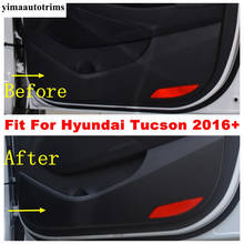 Almohadilla antipatadas para puerta Interior de coche, película antiarañazos, cubierta protectora, embellecedor, accesorios de decoración para Hyundai Tucson 2016 - 2020 2024 - compra barato