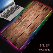 Mairuige Wood Large LED Light RGB Waterproof Gaming Mouse Pad USB Wired Gamer Mousepad Mice Mat 7 Dazzle Colors for Computer PC 2024 - buy cheap