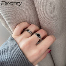 Foxanry Minimalist 925 Stamp Engagement Rings for Women Vintage Punk Creative Roman Numerals Party Jewelry Gifts 2024 - buy cheap