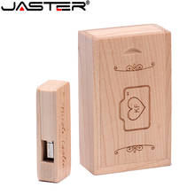 JASTER-Unidad Flash USB 2,0, Pendrive con cuchillo cuadrado de madera, 64GB, 32GB, 16GB, 4GB, regalo de boda, LOGO gratis, 1 unidad 2024 - compra barato