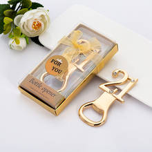 (25 Pieces/lot) Bridal showers of Digit 21 design bottle Opener favor for 21 Wedding anniversary gift and Birthday Party Favors 2024 - buy cheap