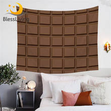 BlessLiving-tapiz de Chocolate dulce 3d realista, tapices gigantes de Chocolate, colgadores de pared, decoración, sábanas de cama a cuadros marrones, 150x200 2024 - compra barato