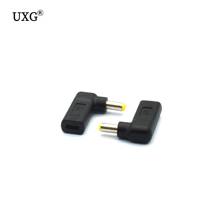 Plugue conversor de fonte de alimentação, 90 graus usb 3.1 tipo-c fêmea para 5.5*2.5mm dc conector de disparo de simulação pd para laptops 2024 - compre barato