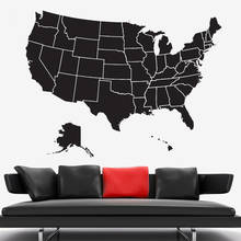 Vinyl Wall Sticker Map Continent States Wall Decals for Home Living room Bedroom Decor Mural Removable Art Decor Decals C425 2024 - buy cheap