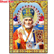 diy full drill diamond painting "Icon of St. Nicholas" 3d cross stitch diamond mosaic embroidery handmake Crafts gift, 2024 - buy cheap