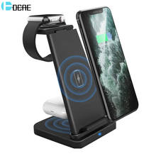 3 in 1 Wireless Charger 15W Qi Charging Stand Dock Station for iPhone 12 11 XS XR X 8 Apple Watch 6 5 4 3 2 iWatch Airpods Pro 2024 - buy cheap