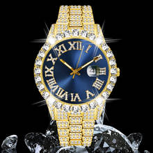 Reloj de pulsera de cuarzo para hombre, cronógrafo ostentoso con diamantes AAA, estilo Hip Hop, a la moda, resistente al agua 2024 - compra barato