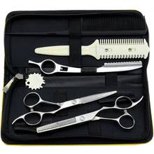 5.5" professional hairdressing scissors kit damascus hair cutting scissors barbers thinning shears Japan steel hair salon tools 2024 - buy cheap