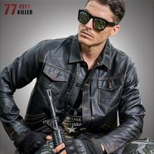Jaqueta militar de couro sintético masculina, casaco clássico de outono pu para motocicleta, jaqueta masculina de couro bomber piloto 2024 - compre barato