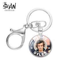 SIAN Hot Music Superstar Glass Keychain Handsome Art Photo Love On Tour 2021 Fashion Lobster Clasp Keyring Handbag Trinkets Gift 2024 - buy cheap