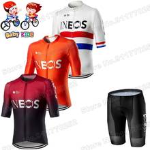 2021 INEOS Team Kids Cycling Jersey Set UK Boys Girls Cycling Clothing Children MTB Road Bike Suit MTB Maillot Ropa Ciclismo 2024 - buy cheap