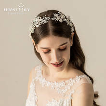 HIMSTORY European Handmade Flower Brides Hairbands Crystal Soft Headbands Bridal LEaf  Hair Accessories Crystal Headpieces 2024 - buy cheap