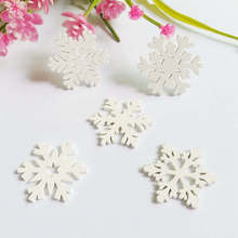 30pcs 35mm mix granel Botões De Madeira Natural bonito do floco de neve de Natal/decoração/Artesanato/Scrapbooking suprimentos Accessorie 2024 - compre barato