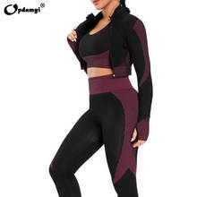 2/3Piece Women Yoga Set Gym Clothing Sport Fitness Running Long sleeve Crop top High Waist Leggings Female Seamless Bra Suits 2024 - buy cheap