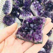 MOKAGY 1pc 40g-55g Purple Feng Shui Natural Amethyst Crystal Quartz Drusy Geode Cluster Healing Stone Decoration Ornament 2024 - buy cheap