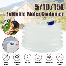 Recipiente de agua plegable de grado alimenticio, botella de agua para acampar, bolsa de almacenamiento telescópica multifunción, 5/10/15L 2024 - compra barato