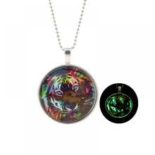 Classic Glass Dome Glow In The Dark Necklace Men Charm Necklaces Jewelry Fashion Personality Tiger Luminous Pendant Necklace 2024 - buy cheap