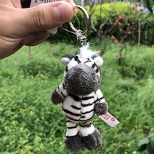 5 Pcs Zoo zebra horse Pendant Stuffed Plush Keyring, Key holder Doll Gift Animal Dolls Cartoon Doll Kids Birthday  Free Shipping 2024 - buy cheap