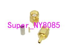 10pcs RP-SMA male jack crimp RG174 RG316 LMR100 Cable RF coaxial connector 2024 - buy cheap