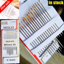16pcs/Bag Tail Gold Plated Hand Sewing Needles Large Eye Thick Sewing up Needle Embroidery Mending Quilt Hand Sewing Combination 2024 - buy cheap