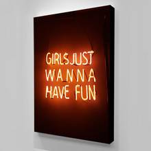 Canvas HD Prints Poster Letter Wall Art Neon Lights Home Decoration Painting Simple Modular Aphorisms Pictures For Living Room 2024 - buy cheap