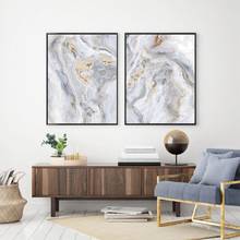 Pintura abstrata em tela, arte para parede, de mármore, ágata, poster e impressões, imagens cinza, decoração da parede do quarto, sala de estar, casa 2024 - compre barato