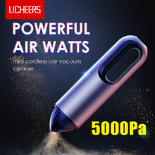 Licheers Wireless Handheld Car Vacuum Cleaner 5000pa Strong Power Mini Cordless Auto Vacuum Cleaner ForHome Car Interior Cleaner 2024 - buy cheap