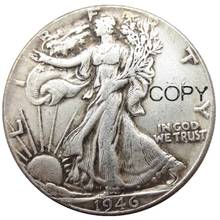 US 1946 PSD Walking Liberty Half Dollar Silver Plated Copy Coins 2024 - buy cheap
