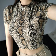 2020 Sexy Crop Top Women Snake Print Tank Top Slim Primer High Collar Vest Harajuku Crop Tank Top T Shirt Femme Girls Camis Tops 2024 - buy cheap