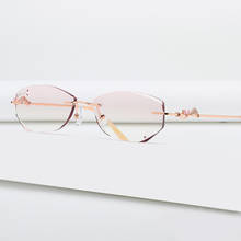 ZIROSAT-gafas graduadas para mujer, anteojos de aleación 52052 sin montura, corte de diamante, montura óptica, moda 2024 - compra barato