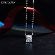 Классический натурального шелка 925 стерлингового серебра 6*6 мм имитация синтетический бриллиант обручальное ожерелье с подвеской для женщин, хорошее ювелирное изделие 2024 - купить недорого