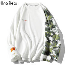 Una Reta Men Sweatshirt Fashion New Hip-Hop Hoodies Casual Men Camouflage Stitching Tracksuit Harajuku One Piece Sweatshirts 2024 - buy cheap