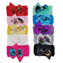 Bonito bebê menina headbands de malha bebê recém-nascido arcos hearband turbante infantil lantejoulas arco cabeça bandas hairbands para crianças menina acc211 2024 - compre barato