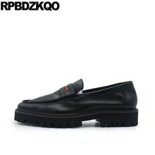 Runway Luxury Men Designer Leather Loafers Italian Black Flats Brand Real Platform European Italy Slip On Deluxe Shoes Comfort 2022 - buy cheap
