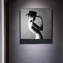 Retrato moderno de mujer desnuda, carteles e impresiones artísticas de pared, elegantes imágenes de sombrero para sala de estar, decoración del hogar, sin marco 2024 - compra barato