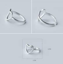 Jisensp simples moda banhado a prata anéis romântico oco coração anel geométrico jóias para presente do dia dos namorados feminino 2024 - compre barato