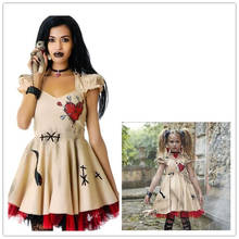 Halloween Costume Girl's Women Cosplay Dress Voodoo Doll Costumes for Adults & Child Christmas Medieval Fancy Dress Ball S-3XL 2024 - buy cheap