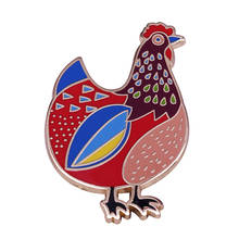 Цветная курица отворот булавка ферма Животное Искусство подарок 2024 - купить недорого