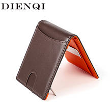 Dienqi-nova carteira masculina com clipes para dinheiro, porta cartões, fina, com bolsos 2024 - compre barato