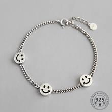 LouLeur Real 925 Sterling Silver Smile Chain Bracelets Vintage Sweet Party Silver Bracelet Women Fashion Jewelry Birthday Gifts 2024 - buy cheap