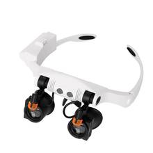 Glasses Magnifier Cold Warm Light Source Magnifying Glass with 12 Lens 3X-10X 2024 - buy cheap