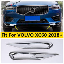 Yimaautotrims Exterior Kit Fit For VOLVO XC60 2018 - 2021 ABS Chrome Front Below Fog Lights Eyelid Eyebrow Lamp Cover Trim 2024 - buy cheap