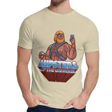 Camiseta casual hipsters homem-mestre do universo, camiseta masculina estilosa de algodão 100% puro, gola redonda 2024 - compre barato