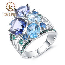 Женское кольцо с топазом из натурального мистического кварца, серебро 925 пробы, бижутерия для свадьбы 2024 - купить недорого