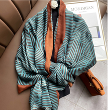 Новинка 2021, Модный хлопковый шарф с геометрическим рисунком, шали, хиджабы, 2 цвета, 10 шт./лот 2024 - купить недорого